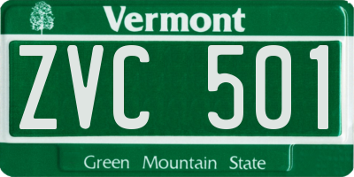 VT license plate ZVC501