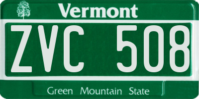 VT license plate ZVC508