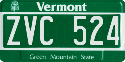 VT license plate ZVC524