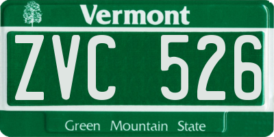 VT license plate ZVC526