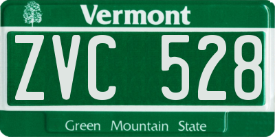 VT license plate ZVC528