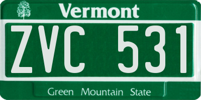 VT license plate ZVC531