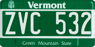 VT license plate ZVC532