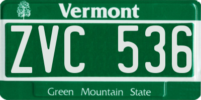 VT license plate ZVC536