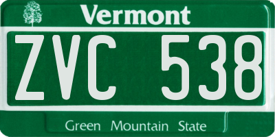 VT license plate ZVC538