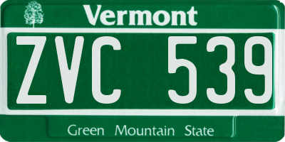 VT license plate ZVC539