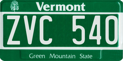 VT license plate ZVC540