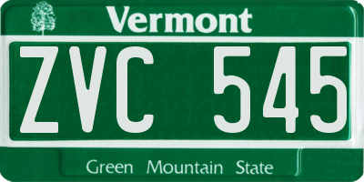 VT license plate ZVC545