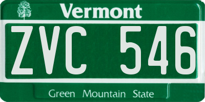 VT license plate ZVC546