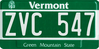 VT license plate ZVC547