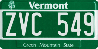 VT license plate ZVC549