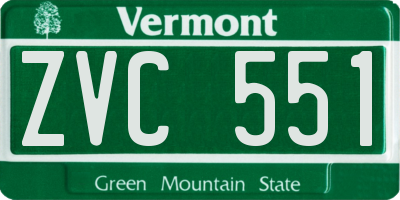 VT license plate ZVC551