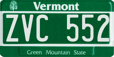 VT license plate ZVC552
