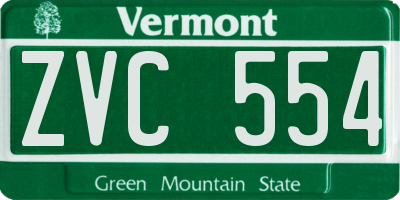 VT license plate ZVC554