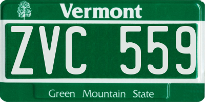 VT license plate ZVC559