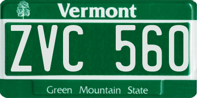 VT license plate ZVC560