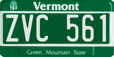 VT license plate ZVC561