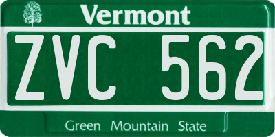 VT license plate ZVC562