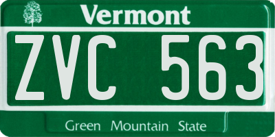 VT license plate ZVC563