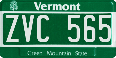 VT license plate ZVC565