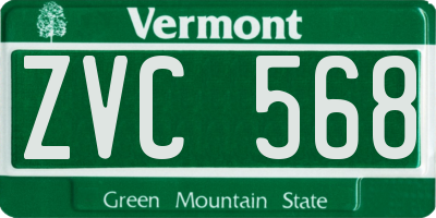 VT license plate ZVC568