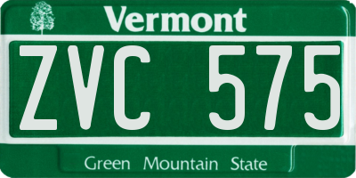 VT license plate ZVC575