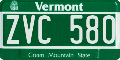 VT license plate ZVC580