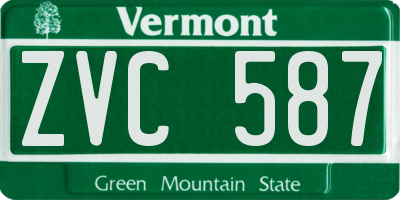 VT license plate ZVC587