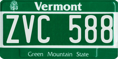 VT license plate ZVC588