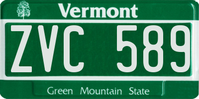 VT license plate ZVC589