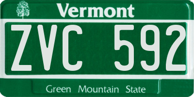 VT license plate ZVC592
