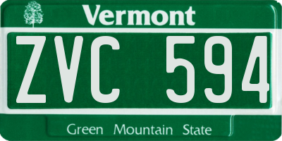 VT license plate ZVC594