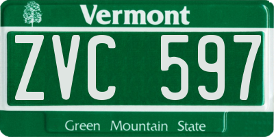 VT license plate ZVC597