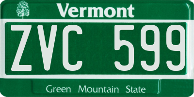 VT license plate ZVC599