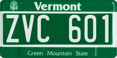 VT license plate ZVC601