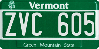 VT license plate ZVC605