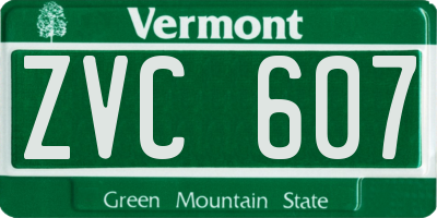 VT license plate ZVC607