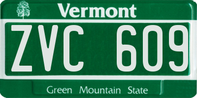 VT license plate ZVC609