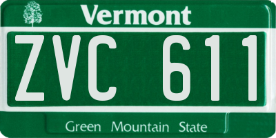 VT license plate ZVC611