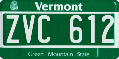 VT license plate ZVC612