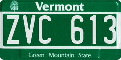 VT license plate ZVC613