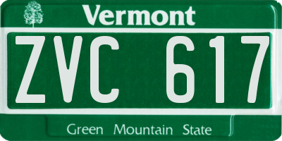 VT license plate ZVC617