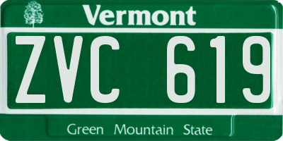 VT license plate ZVC619
