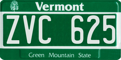 VT license plate ZVC625