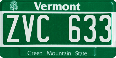 VT license plate ZVC633