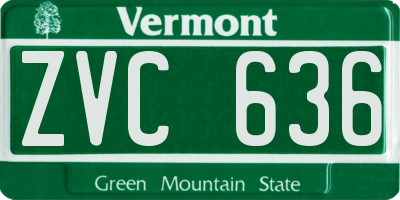 VT license plate ZVC636