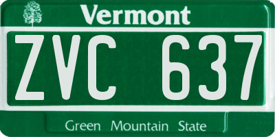 VT license plate ZVC637