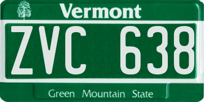 VT license plate ZVC638