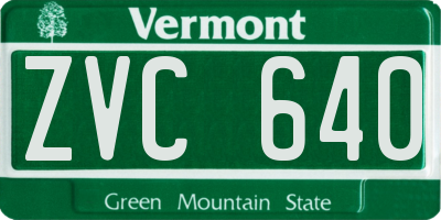 VT license plate ZVC640