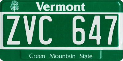 VT license plate ZVC647
